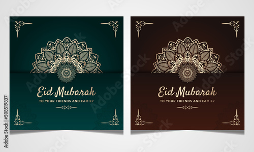 Eid Mubarak greetings message social media post design
