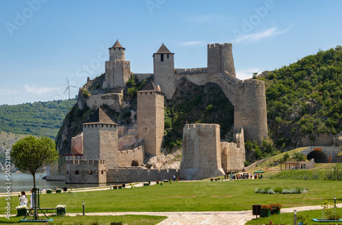 The Golubac fortress  was a medieval fortified town on the south side of the Danube River built during 14th century in medievale Serbia