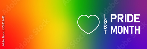 Pride Month LGBT rainbow color flag abstract background with heart. LGBT flag Lesbian, Gay, Bisexual, Transgender rainbow flag vector illustration