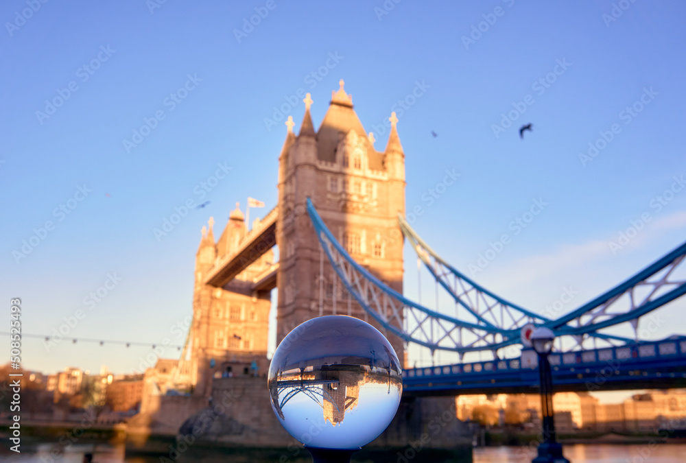 Tower Bridge through a crystal ball