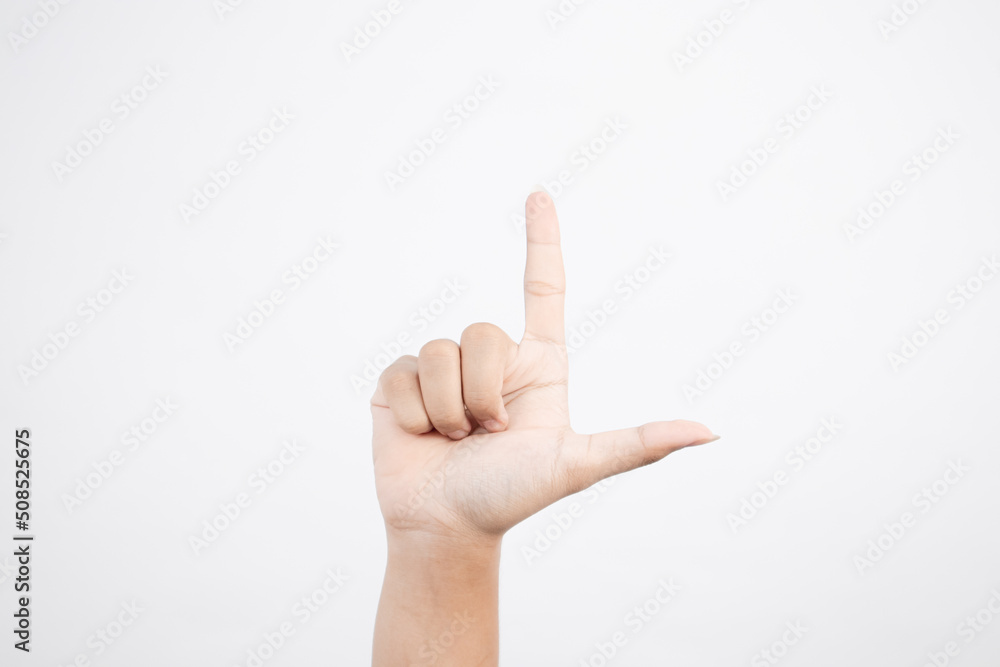 Hand showing loser symbol Hand showing loser symbol