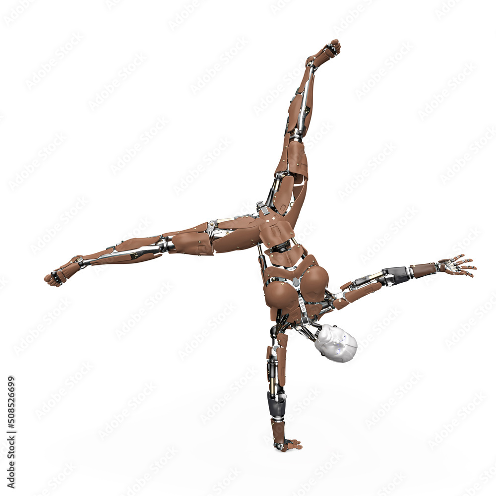 Fototapeta premium amazing robot is doing a star stunt
