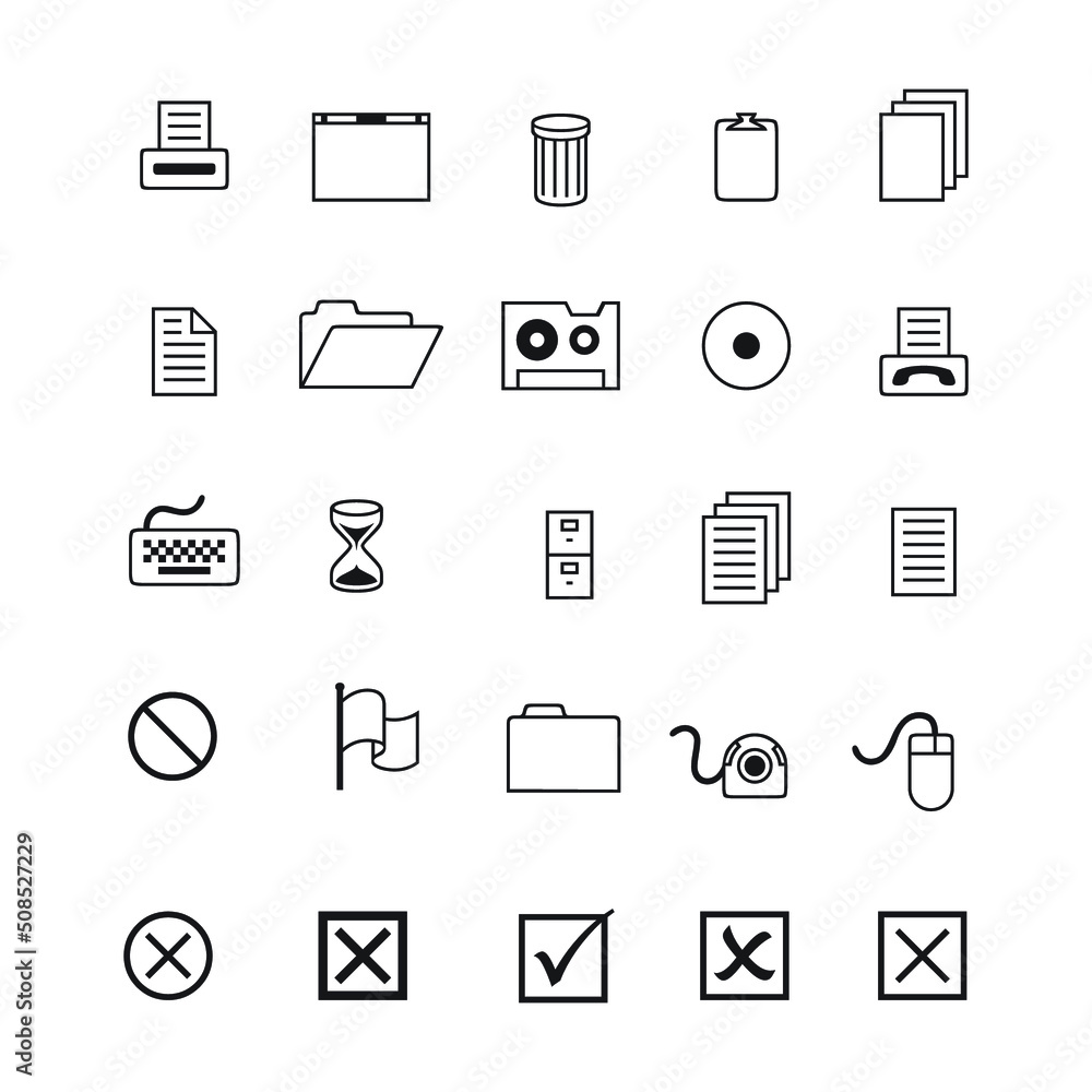 black and white icons set black and white icons set