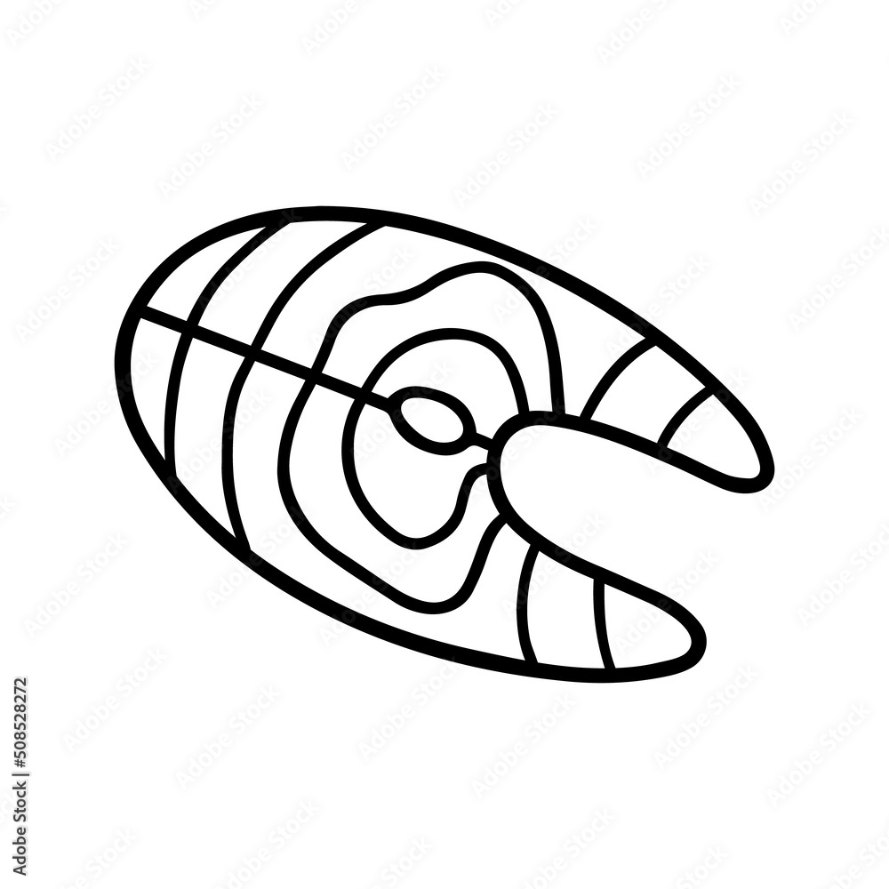 Hand drawn salmon steak or red fish doodle. Healthy seafood.in sketch style. Vector illustration isolated on white background. Hand drawn salmon steak or red fish doodle. Healthy seafood.in sketch style. Vector illustration isolated on white background.
