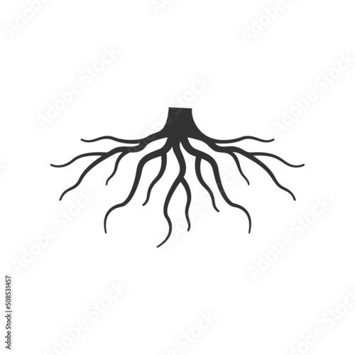 Print op canvas root  logo icon design vector