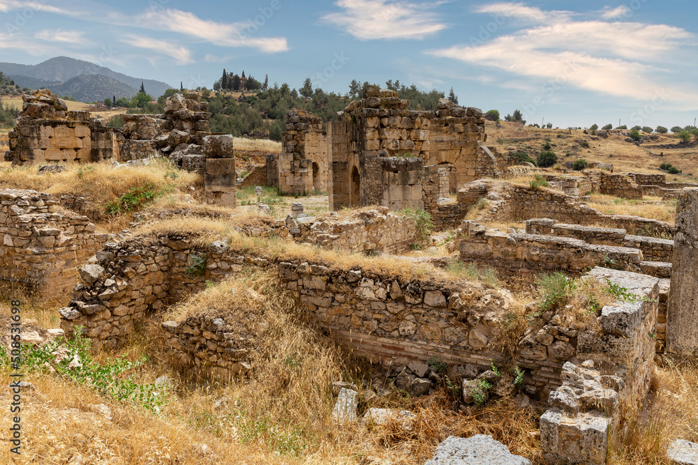 Ruins of the ancient city of Hierapolis. Denizli. Pamukkale. High quality photo