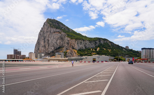 Road crossing the runway of Gibraltar's Airport