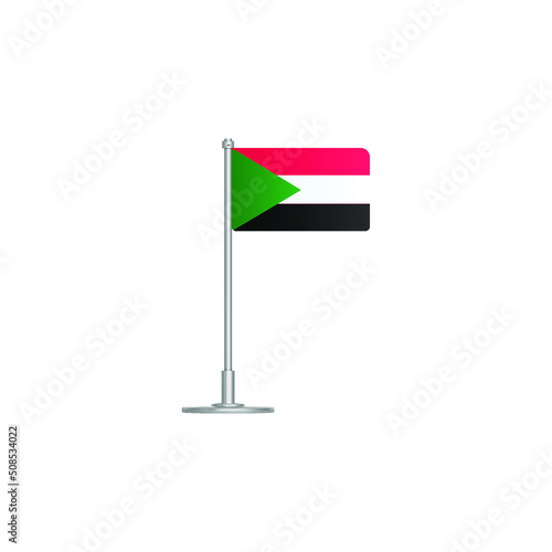 flag of Sudan. flag Sudan on flagpole. vector icon isolated on white background