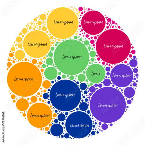 Social network concept infographic bubbles circles chart information representative diagram (ID: 508534404)