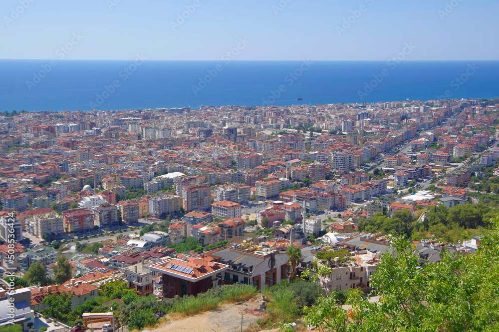 Turkey. Alanya. 09/17/21. View of the resort town located on the Mediterranean coast.