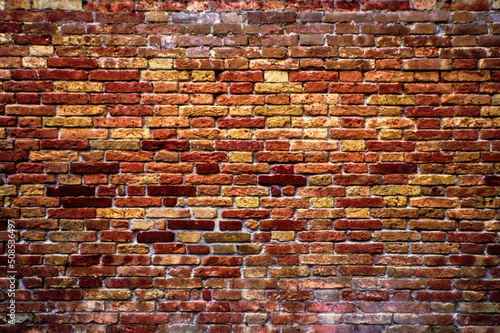 A real, non-cgi red brick wall texture
