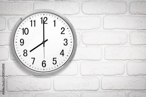 Wallpaper Mural Round clock on brick wall Torontodigital.ca