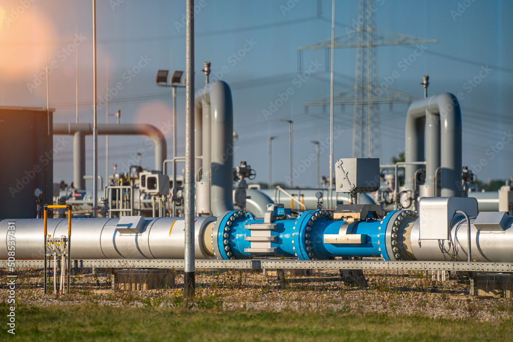 over land LPG LNG gas pipeline system at natural gas station
