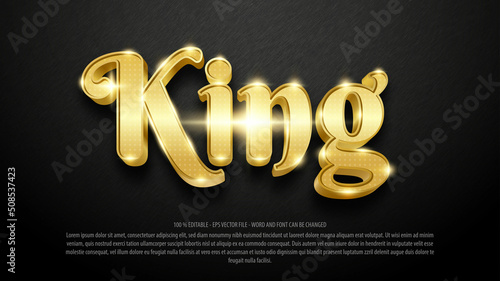 King 3d style editable text effect
