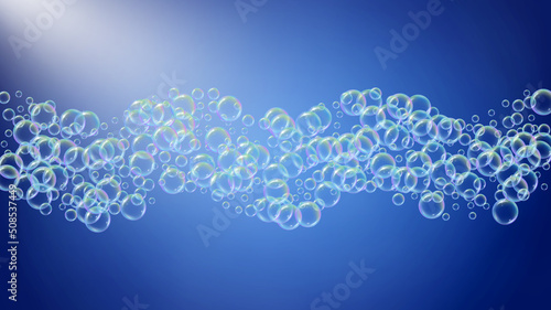 Shampoo bubble. Detergent bath foam, suds and soap for bathtub.