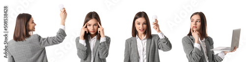 Set of young businesswoman ...