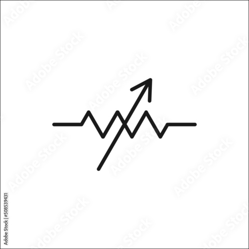 Variable resistor symbol electricity