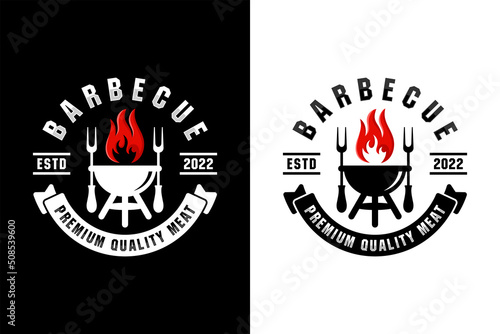 Barbecue grill premium quality meat design logo collection