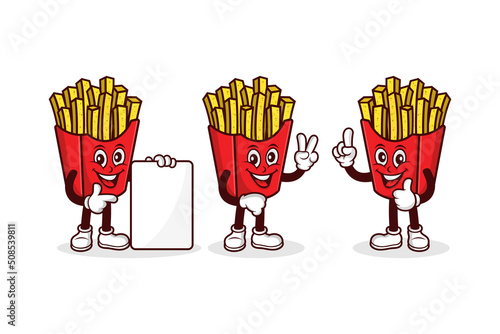 French Fries cartoon character vector design collection