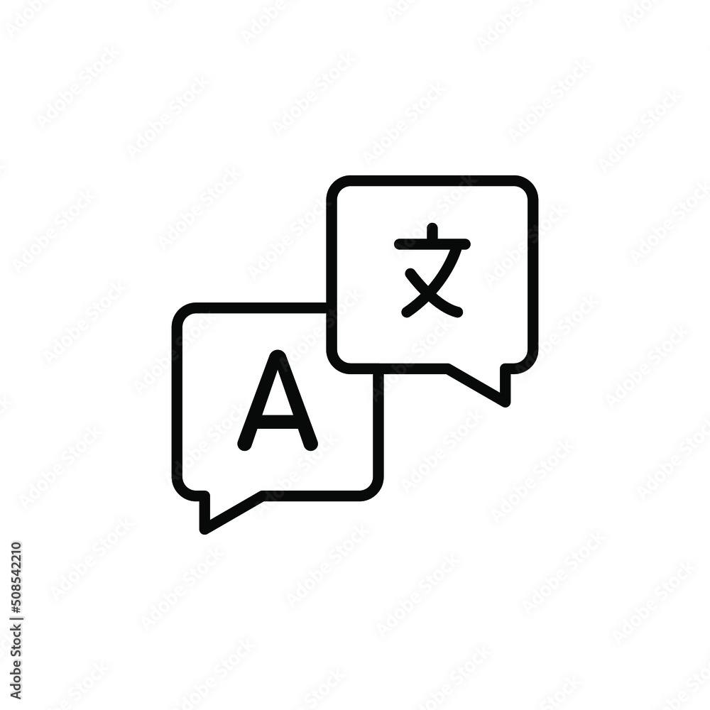Language Translator Icon in Line Style Language Translator Icon in Line Style