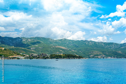 Beautiful panoramic summer landscape of the Adriatic coast in The Budva Riviera
