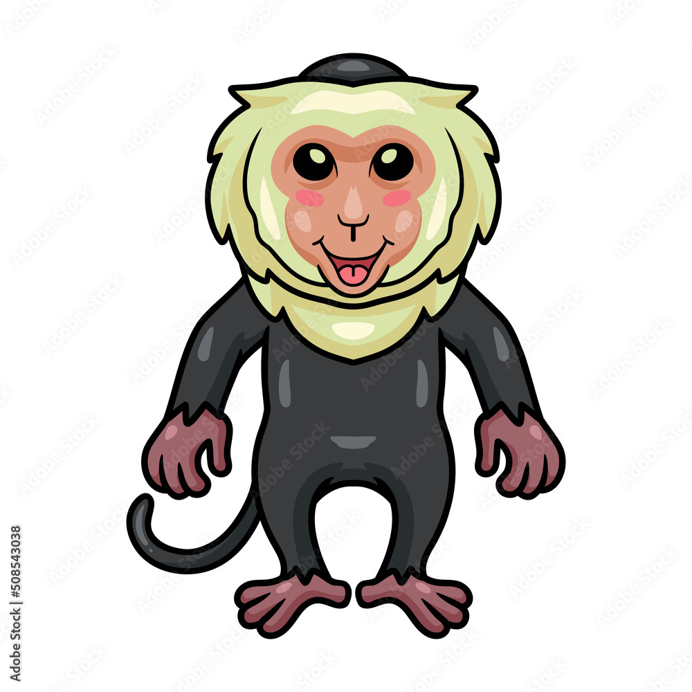 Cute little capuchin monkey cartoon Cute little capuchin monkey cartoon