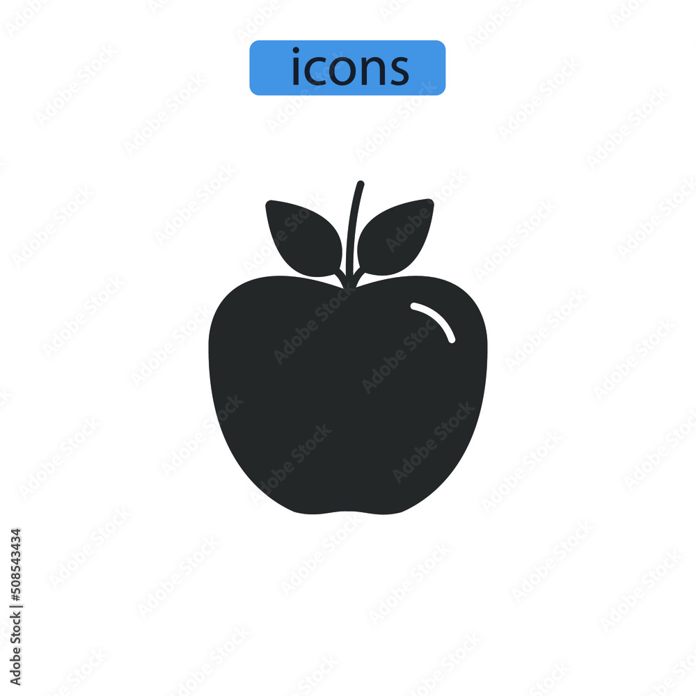 apple icons symbol vector elements for infographic web apple icons symbol vector elements for infographic web