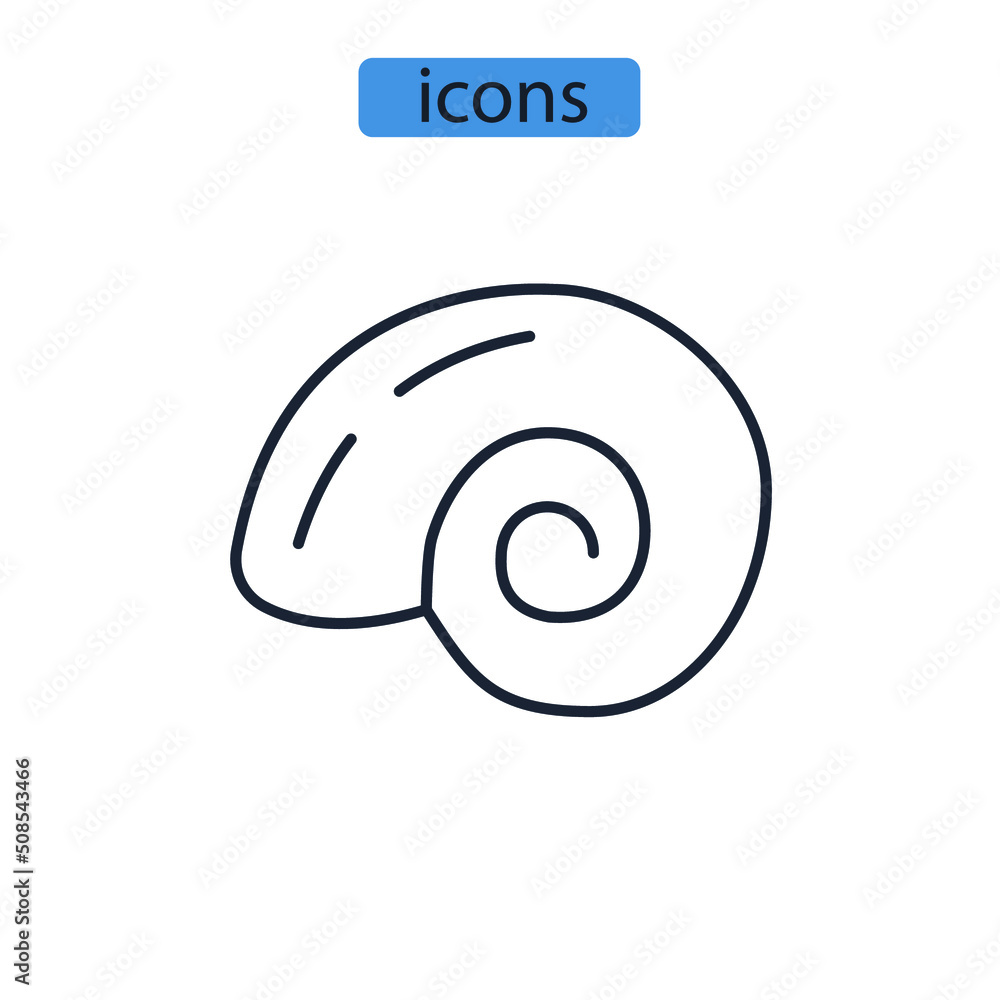 snail shell icons symbol vector elements for infographic web snail shell icons symbol vector elements for infographic web