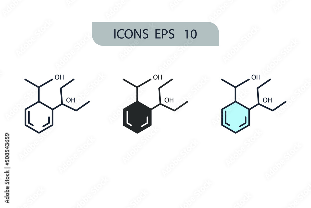 salicylic acid icons symbol vector elements for infographic web salicylic acid icons symbol vector elements for infographic web