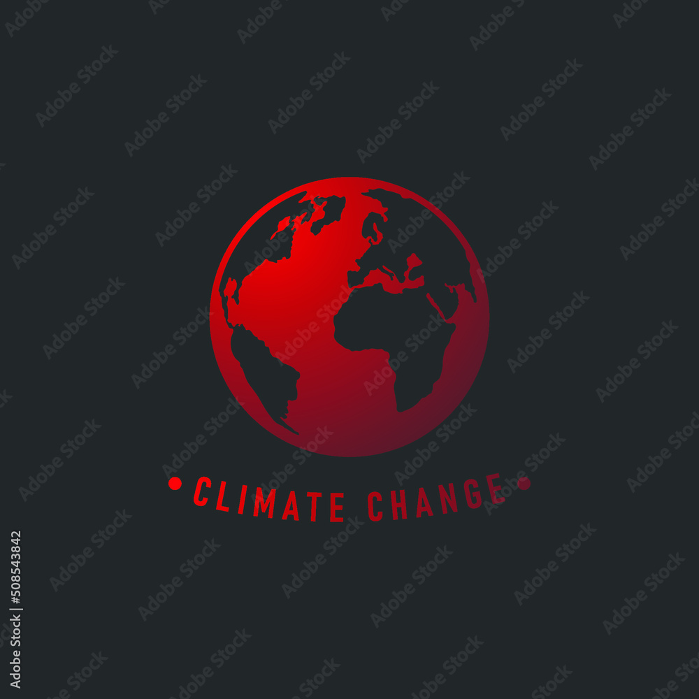Climate Change Vector Line Style Illustration. Climate Change EPS 10
