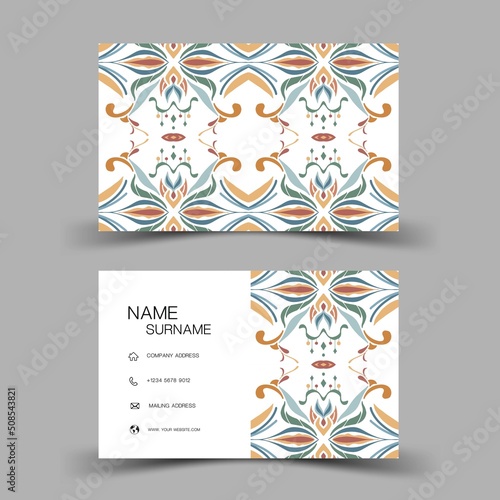    Business card design for contact colorful. Editable vector design. illustration EPS10