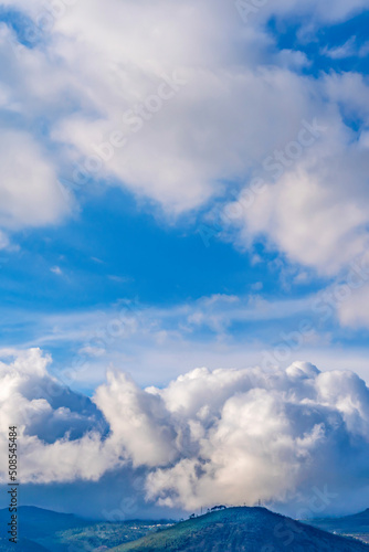 Cloud view of Ecuador, can be used as background image