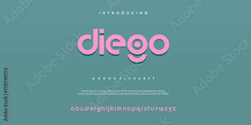 Abstract minimal modern alphabet fonts. Typography technology vector illustration