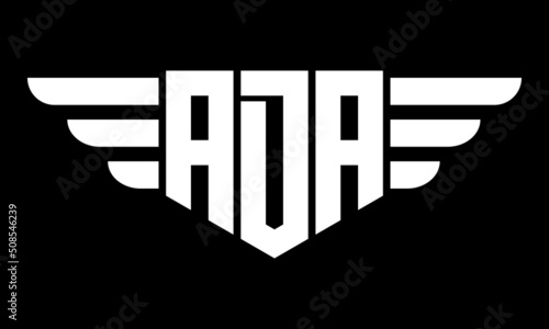 ADA three letter logo, creative wings shape logo design vector template. letter mark, wordmark, monogram symbol on black & white.