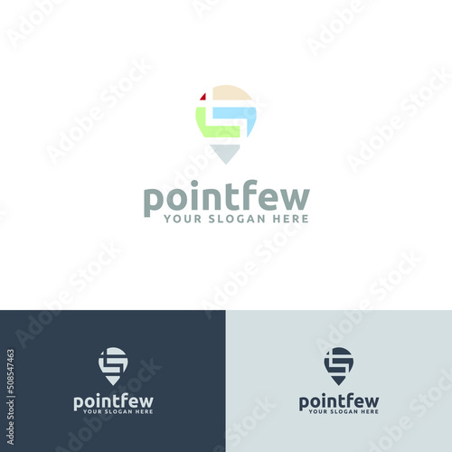 Set of pin point location icon logo design template