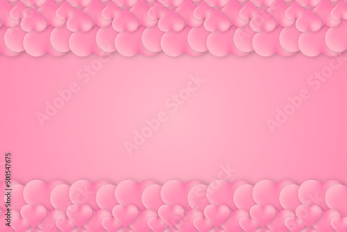 Pink valentine day background with heart frame © Toing