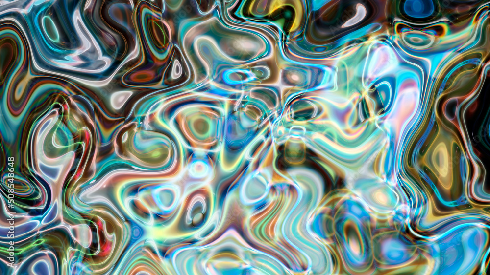 Obraz premium Abstract luminous iridescent liquid background.