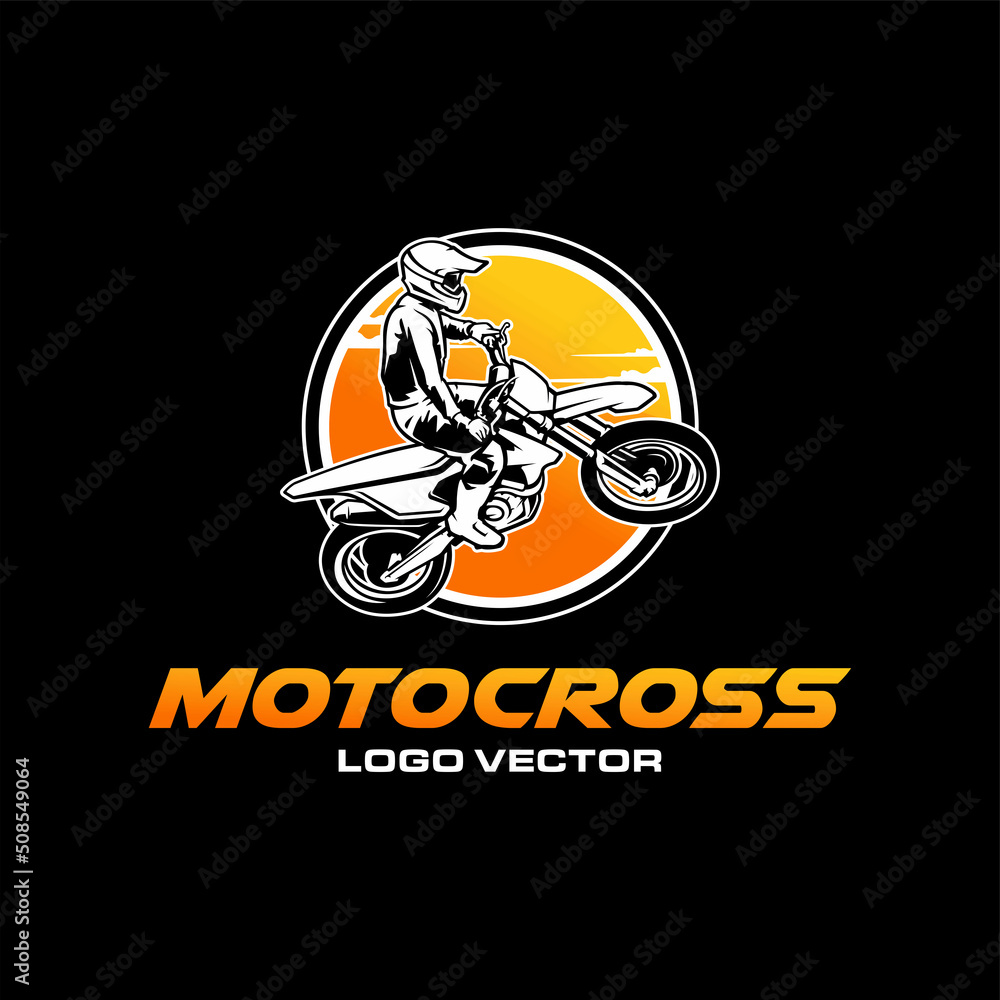 Motocross bike illustration logo vector