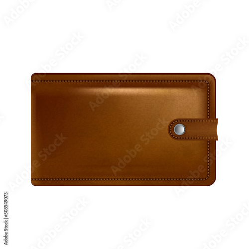leather wallet male brown purse. male accessory. old object. payment wallet vector, illustration, 3d, realistic realism