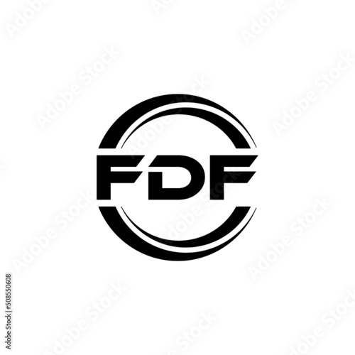 FDF letter logo design with white background in illustrator, vector logo modern alphabet font overlap style. calligraphy designs for logo, Poster, Invitation, etc. photo