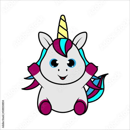 cute unicorn design template vector illustration