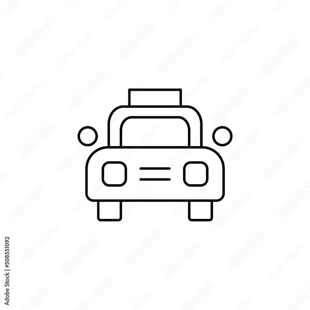 Cab, Taxi, Travel, Transportation Thin Line Icon Vector Illustration Logo Template. Suitable For Many Purposes.