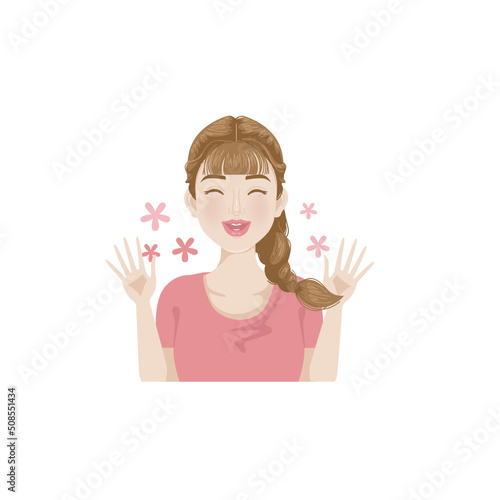 woman expression positive of female