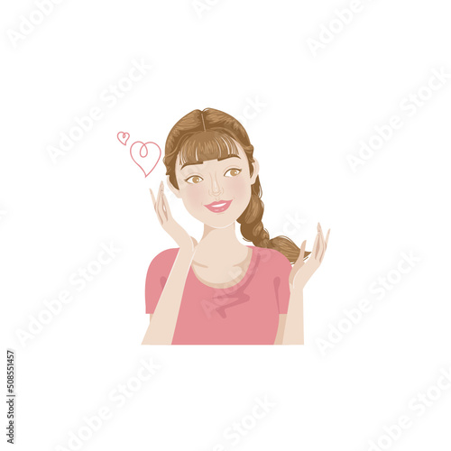 woman expression positive of female