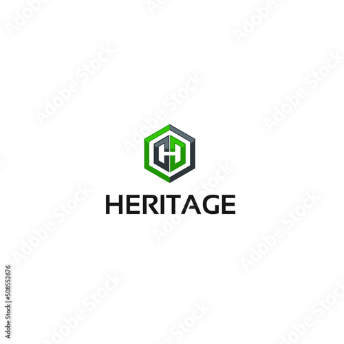 h hexagon - logo template