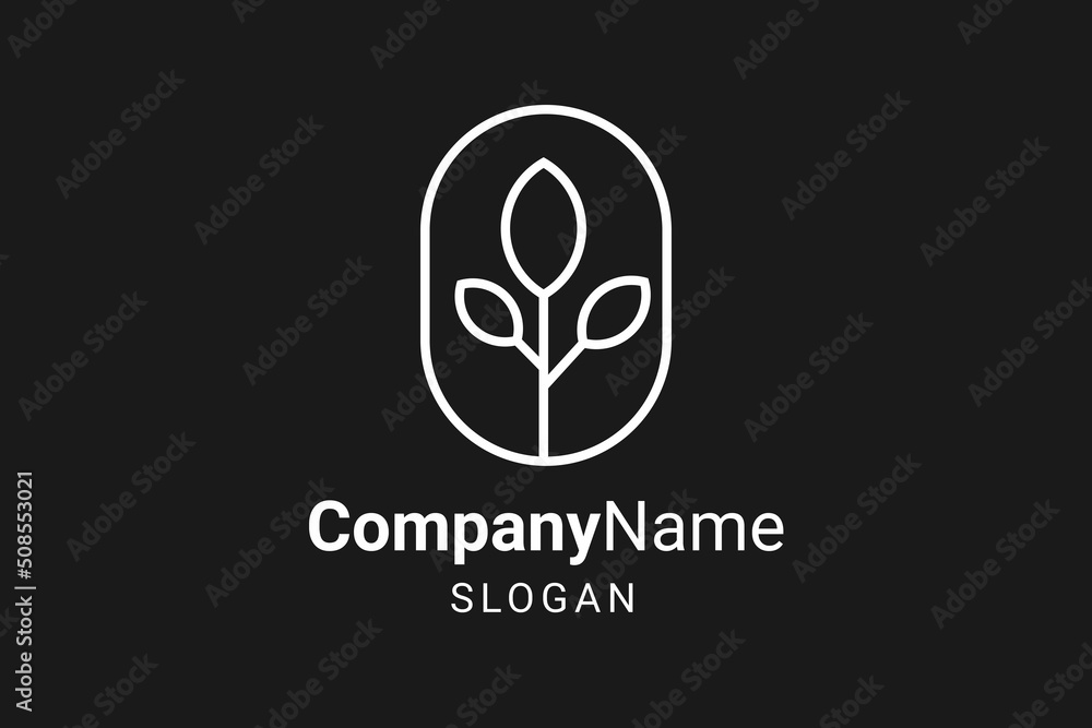 Minimalist leaf logo design template Minimalist leaf logo design template