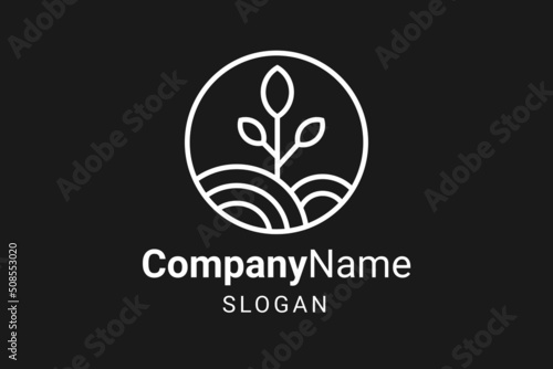 Minimalist leaf logo design template