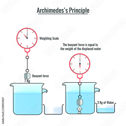 Archimedes principle Vector illustration