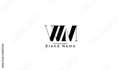 WM MW W M abstract vector logo monogram template