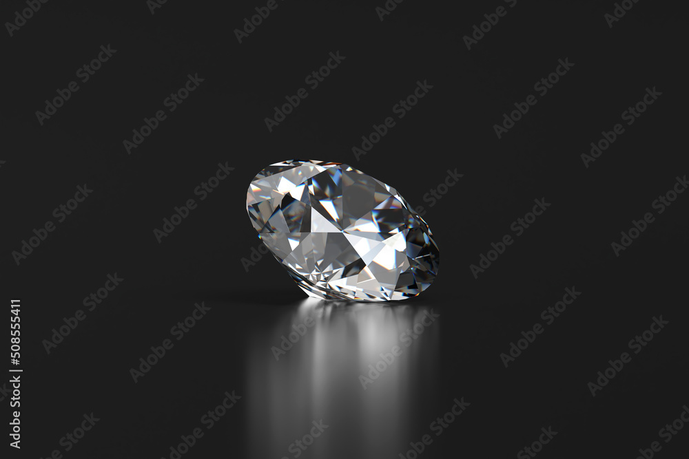 Shiny facet diamond placed on gradient background 3d rendering Shiny facet diamond placed on gradient background 3d rendering